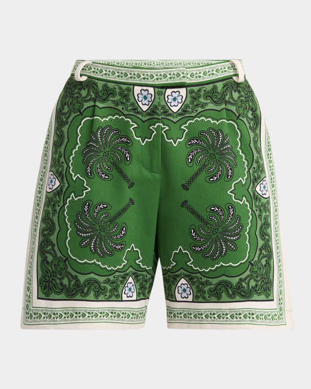 Foulard Pleated Boyfriend Shorts